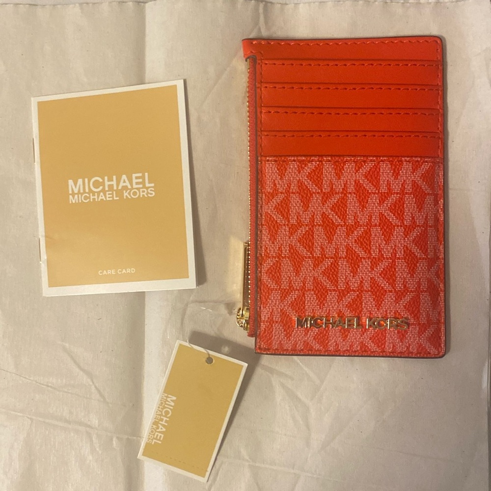 Red Michael Kors card holder